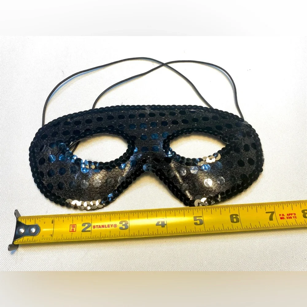 MASK Black Glitter Venetian Masquerade Dance Costume Mask
